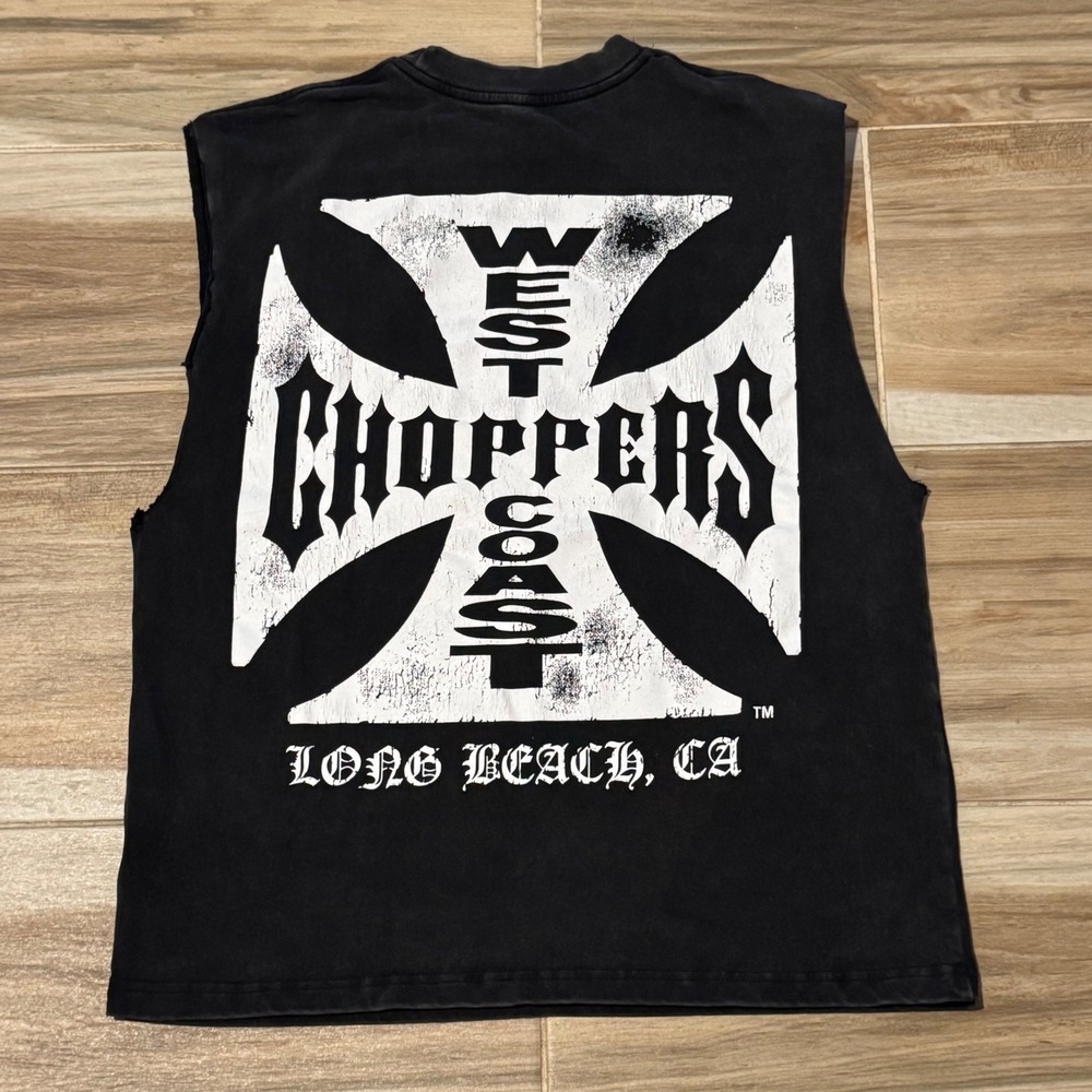 Vintage West Coast Choppers Long Beach CA Cut Off Sleeve Muscle T Shirt S